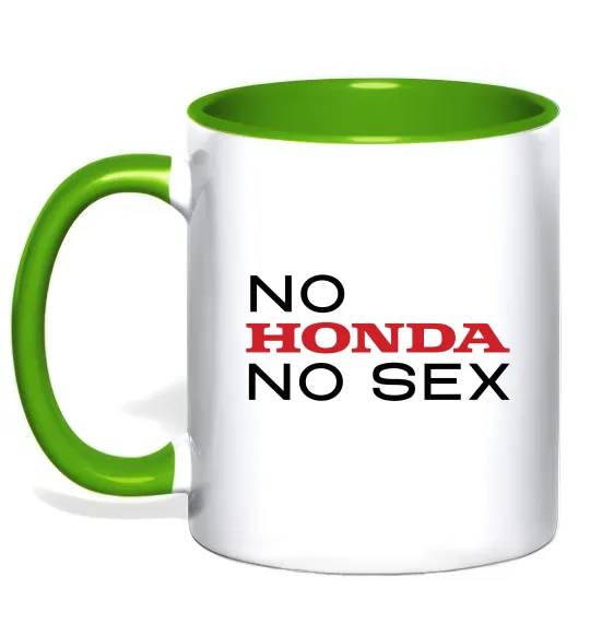 Чашка с цветной ручкой No Honda. No Лаймовый фото