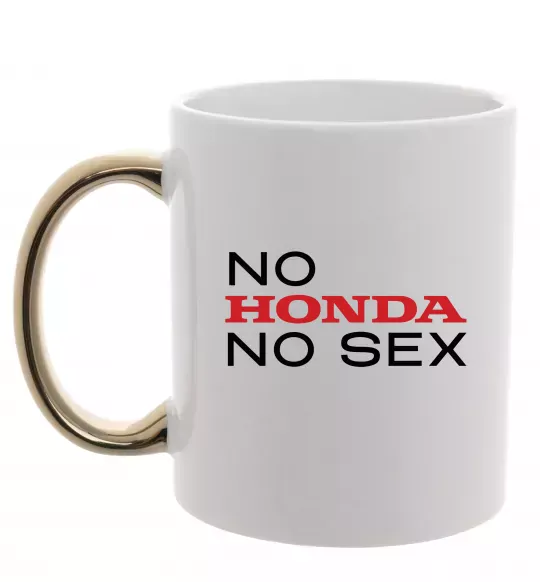 Чашка з кольоровою ручкою No Honda. No Золото фото