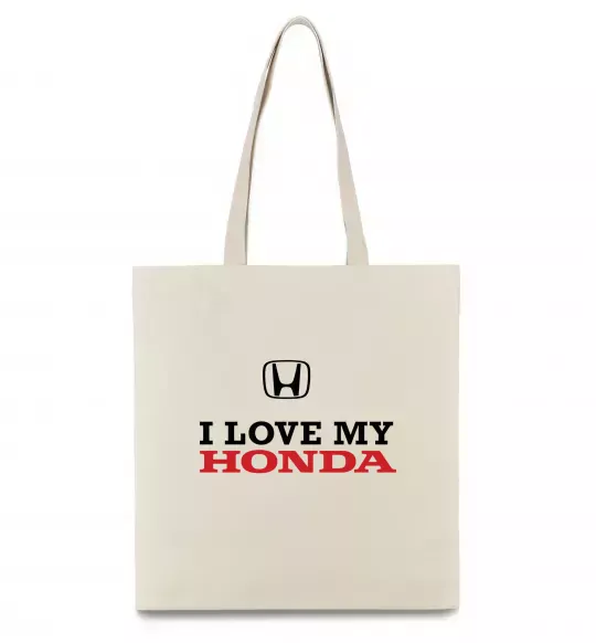 Эко-сумка I love my Honda Бежевый фото