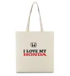 Эко-сумка I love my Honda Бежевый фото