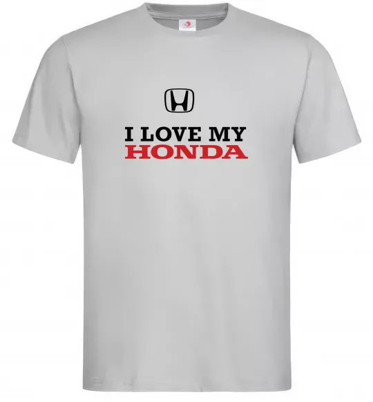Мужская футболка I love my Honda Серый фото