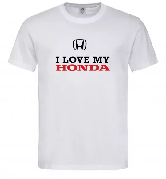 Мужская футболка I love my Honda Белый фото