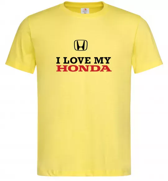 Мужская футболка I love my Honda Лимонный фото