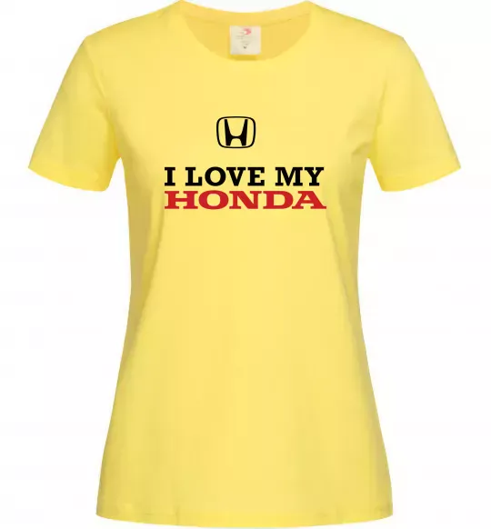 Женская футболка I love my Honda Лимонный фото