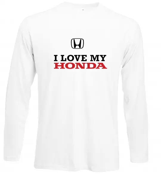 Лонгслив I love my Honda Белый фото