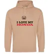 Чоловіча толстовка (худі) I love my Honda Пісочний фото