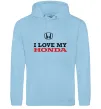 Мужская толстовка (худи) I love my Honda Голубой фото