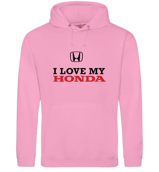 Женская толстовка (худи) I love my Honda Розовый фото