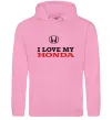 Женская толстовка (худи) I love my Honda Розовый фото