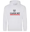 Женская толстовка (худи) I love my Honda Серый меланж фото