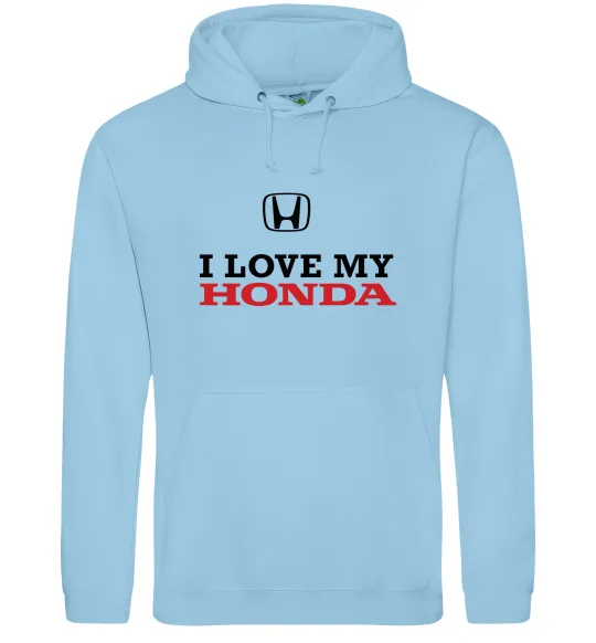 Женская толстовка (худи) I love my Honda Голубой фото
