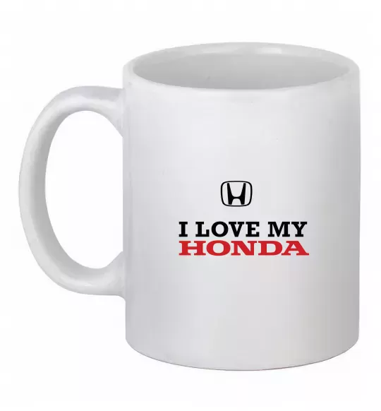 Чашка керамічна I love my Honda Білий фото