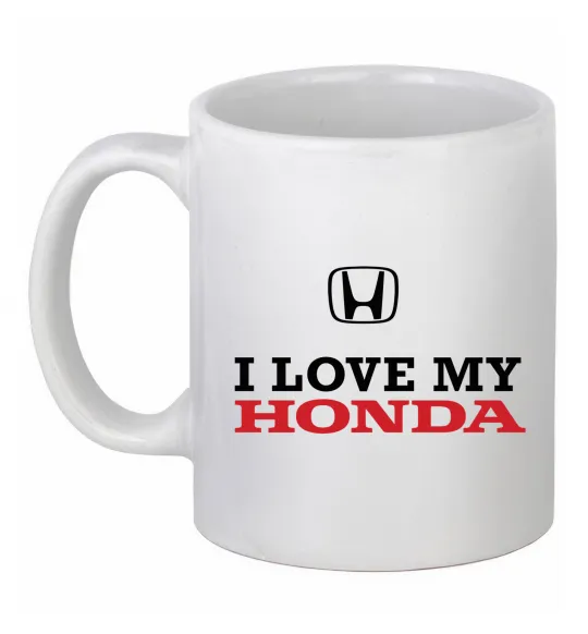 Чашка керамічна I love my Honda Білий фото