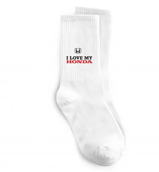 Носки I love my Honda Белый фото