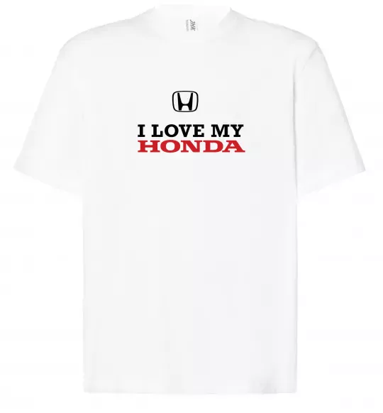 Футболка Оверсайз I love my Honda Белый фото