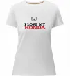 Жіноча преміум футболка I love my Honda Білий фото