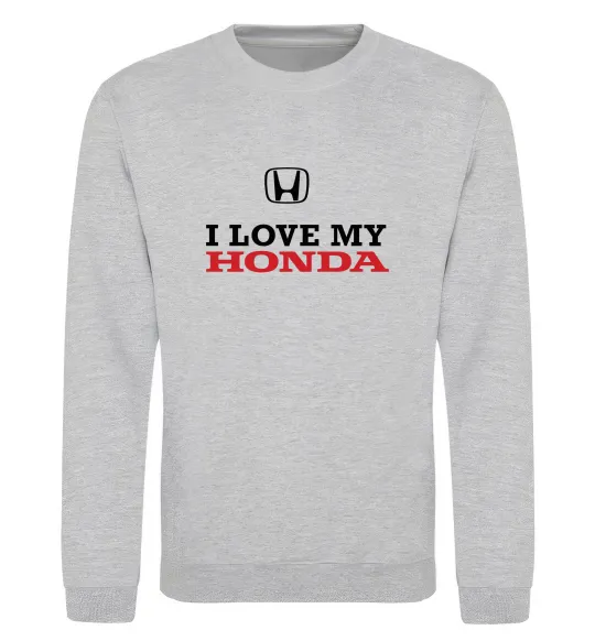 Свитшот I love my Honda Серый меланж фото
