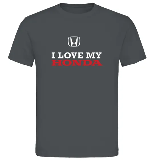 Мужская футболка I love my Honda Графит фото