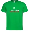 Мужская футболка I love my Honda Зеленый фото