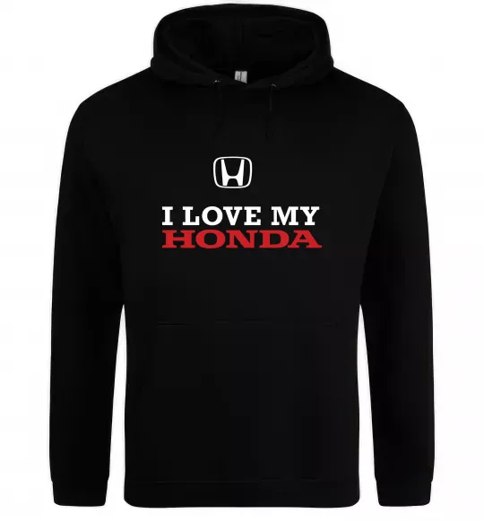 Женская толстовка (худи) I love my Honda Черный фото