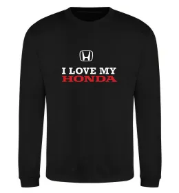 Свитшот I love my Honda Черный фото