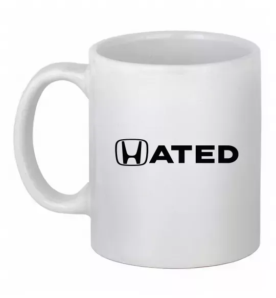Чашка керамическая Hated Белый фото