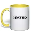 Чашка с цветной ручкой Hated Солнечно желтый фото