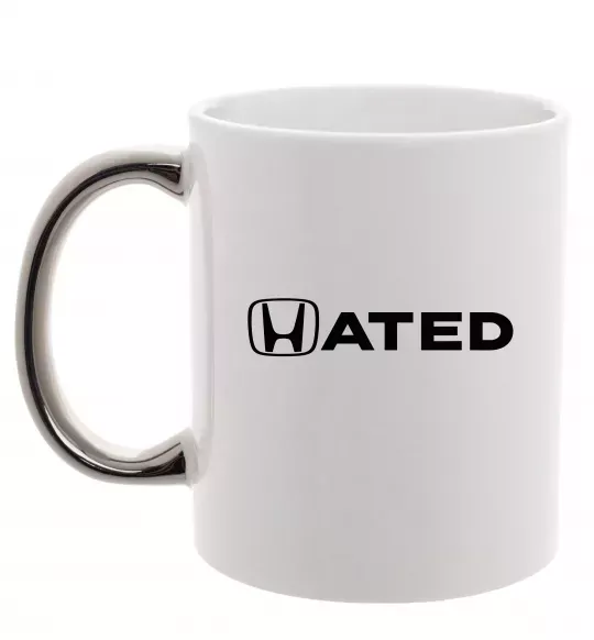 Чашка с цветной ручкой Hated Серебро фото