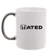 Чашка с цветной ручкой Hated Серебро фото
