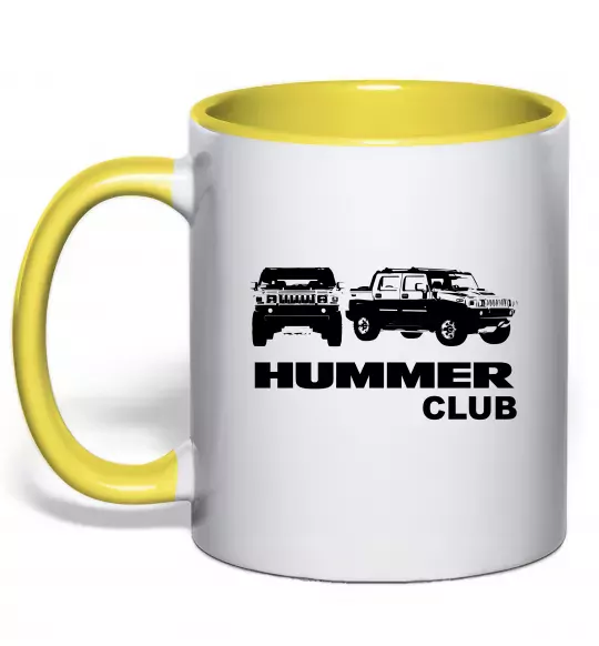Чашка с цветной ручкой Hummer club Солнечно желтый фото