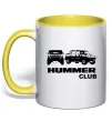 Чашка з кольоровою ручкою Hummer club Лимонний фото