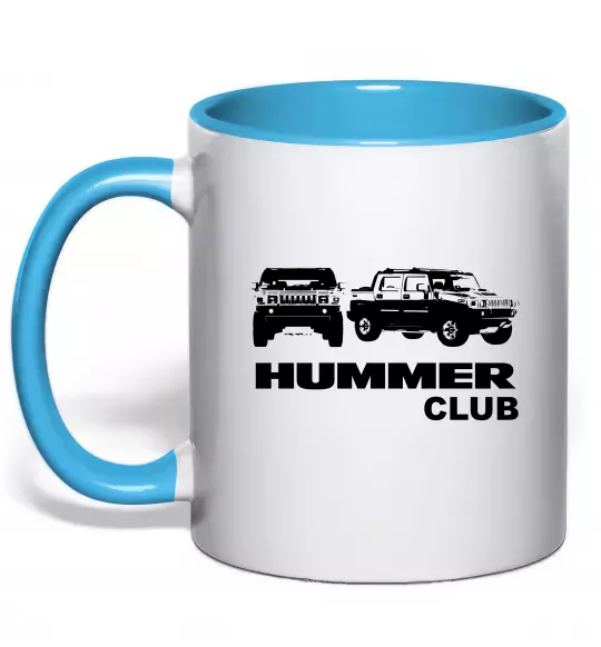 Чашка с цветной ручкой Hummer club Голубой фото