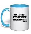 Чашка с цветной ручкой Hummer club Голубой фото