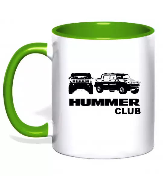Чашка с цветной ручкой Hummer club Зеленый фото