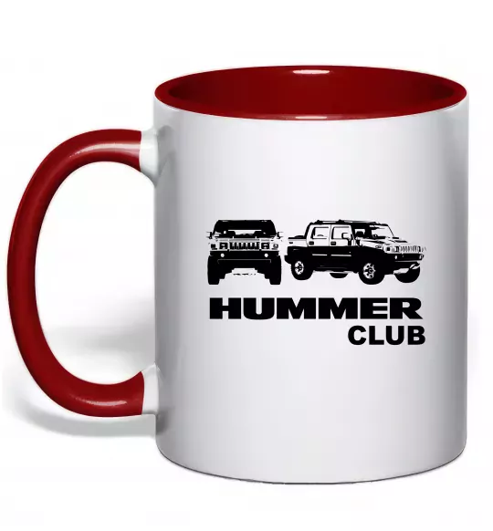 Чашка с цветной ручкой Hummer club Красный фото