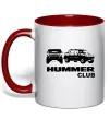 Чашка с цветной ручкой Hummer club Красный фото