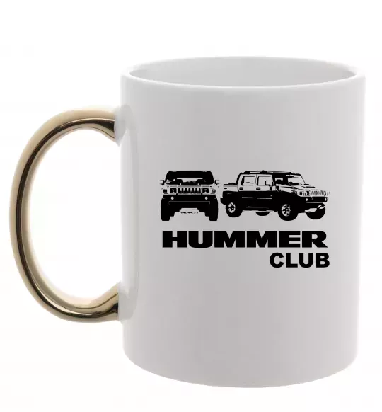 Чашка с цветной ручкой Hummer club Золото фото