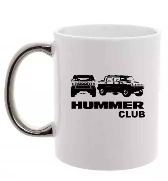 Чашка с цветной ручкой Hummer club Серебро фото