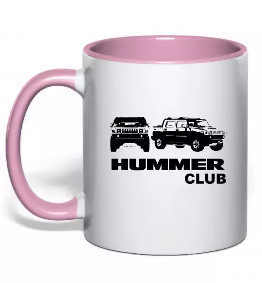 Чашка с цветной ручкой Hummer club Нежно розовый фото