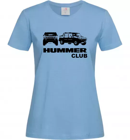 Жіноча футболка Hummer club Блакитний фото