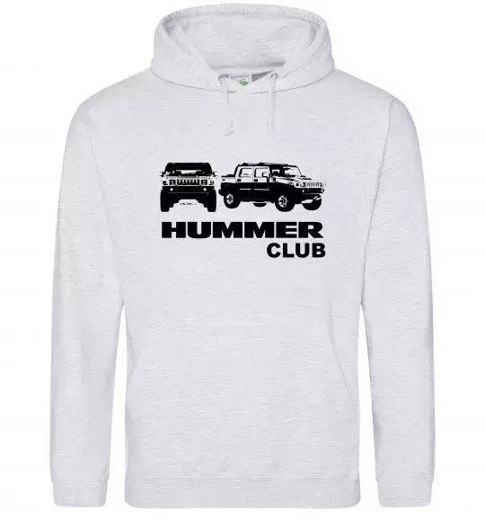 Женская толстовка (худи) Hummer club Серый меланж фото
