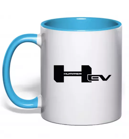 Чашка с цветной ручкой Hummer EV Голубой фото