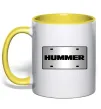 Чашка с цветной ручкой Hummer grey Лимонный фото