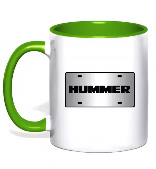 Чашка з кольоровою ручкою Hummer grey Зелений фото