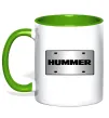 Чашка з кольоровою ручкою Hummer grey Зелений Чашка з кольоровою ручкою Hummer grey Зелений фото