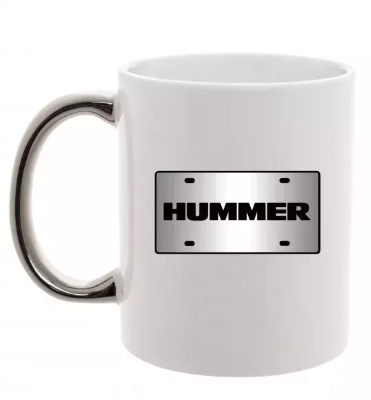 Чашка з кольоровою ручкою Hummer grey Срібло фото