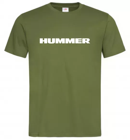 Мужская футболка Hummer напис Оливковый фото