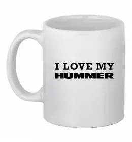 Чашка керамическая I love my Hummer Белый фото