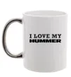 Чашка с цветной ручкой I love my Hummer Серебро фото