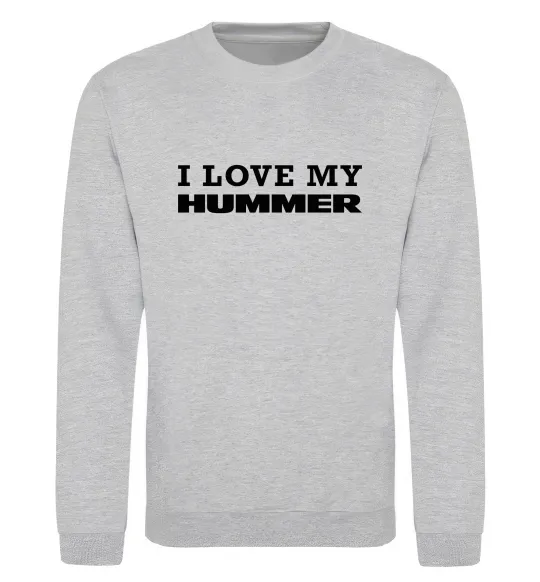 Свитшот I love my Hummer Серый меланж фото